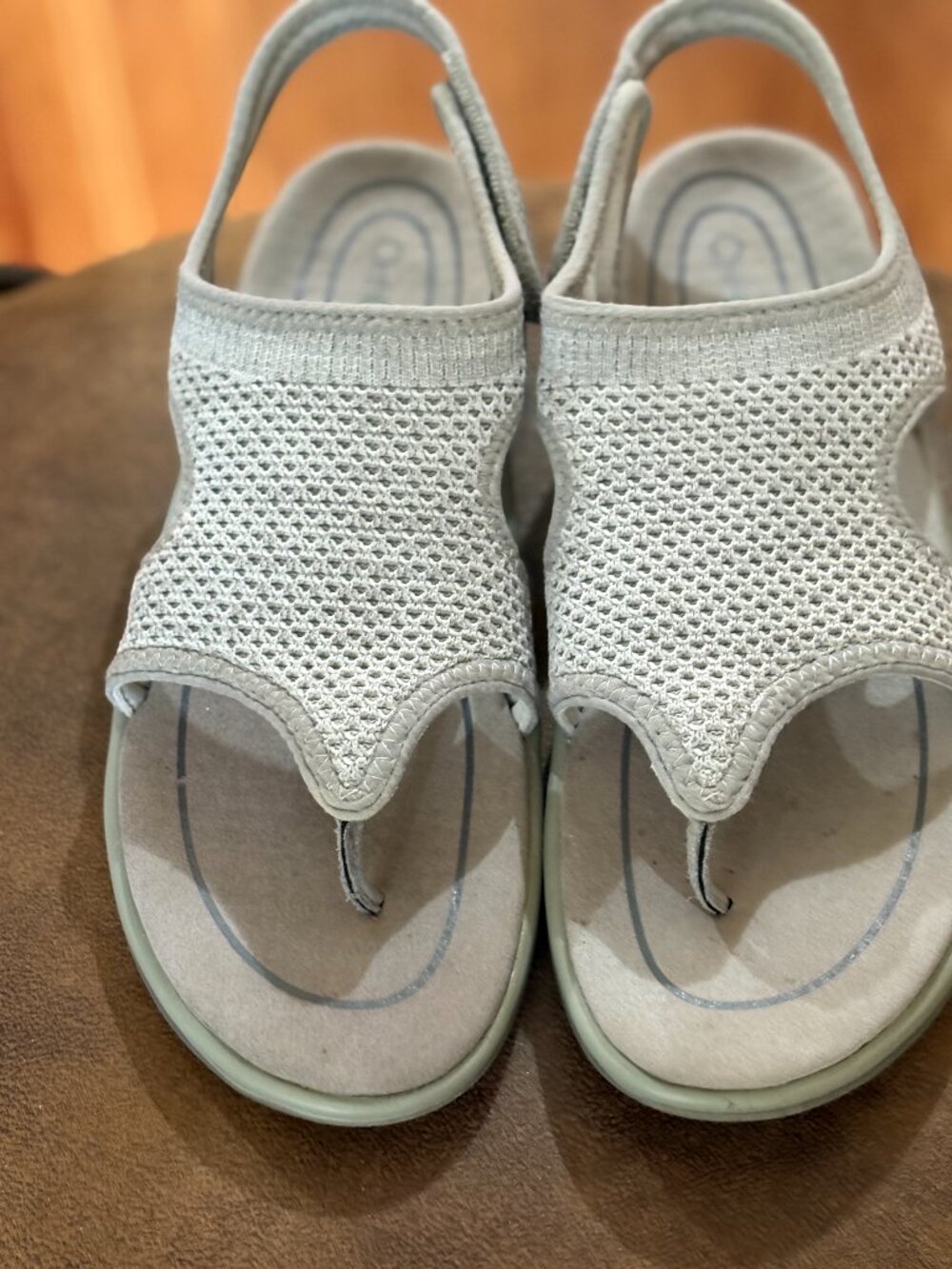 Orthofeet Orthopedic Women's Gray Lyra  Stretch Knit Sandals Sz 9.5 M